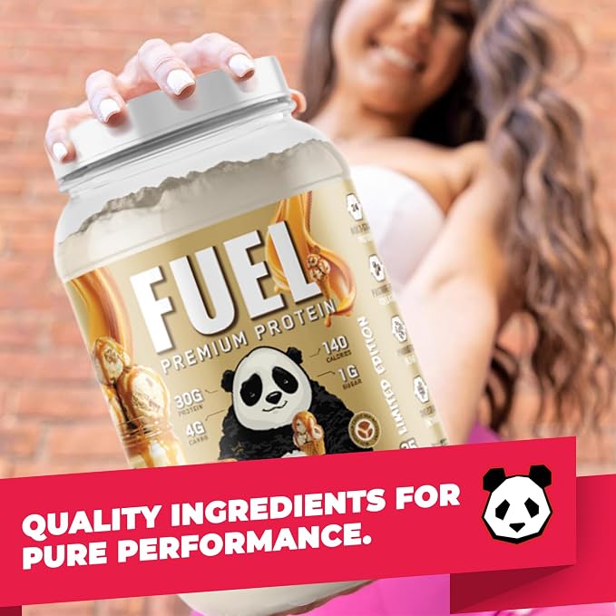 Underground Bio Labs Panda Fuel Premium Protein Whey,Hydrolyzed Collagen,Casein,Probiotics, Enzymes, Keto Friendly,Time Release, 25 Servings (2.5 Pound, Caramel Ice Cream Crunch)