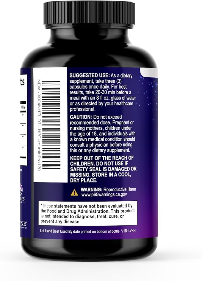 Turmeric Curcumin Supplement - 1750mg Organic Turmeric Per Serving - 95% Curcuminoids, Ginger & BioPerine Black Pepper for Best Absorption - Natural Vegan Joint Support, Bottled in USA - 360 Capsules
