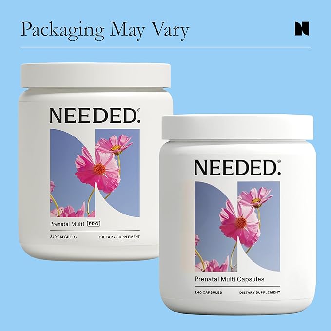 Needed. Multivitamin with Choline Capsules for Prenatal, Pregnancy, Breastfeeding, Postpartum | Expertly-Formulated & Third-Party Tested| 30-Day Supply