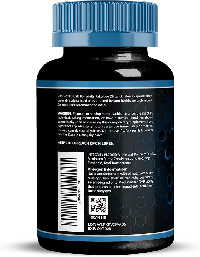 WELLNESS LABSRX Resveratrol Supplement 1000mg, 120 Capsules (60 Days Supply), Ultra-Strength High Purity Trans-Resveratrol for Healthy Aging, Anti-Aging and Heart Health Support - Vegan, Keto