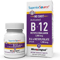 Superior Source No Shot Vitamin B-12 Methylcobalamin 2000 mcg, B-6, & Methylfolate 1200 mcg - Supports Energy, Brain, and Heart Health - Bariatric Friendly - 60 Sublingual Dissolving Tablets
