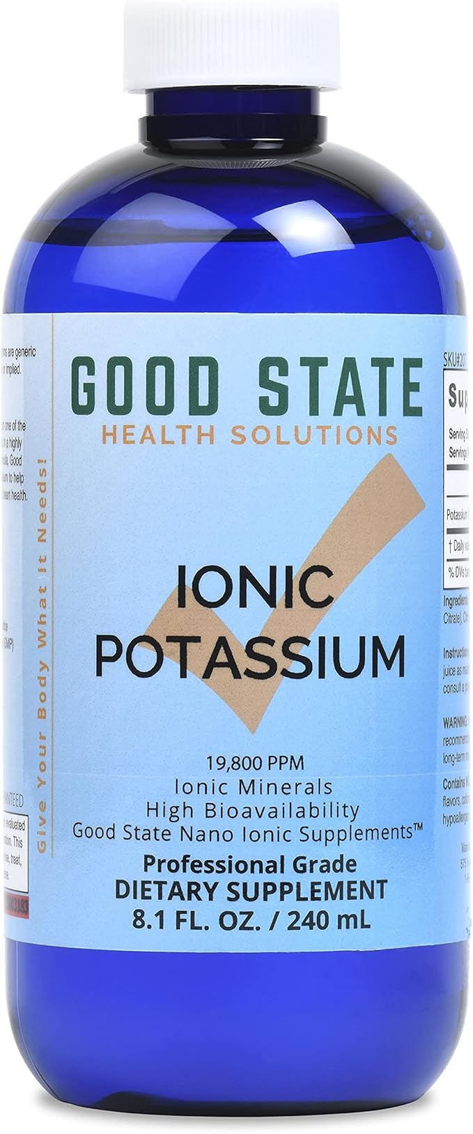 Good State-Liquid Ionic Minerals Potassium (48 Days At 99mg. Plus 2 mg Fulvic Acid)