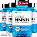 Liposomal NMNH (Dihydronicotinamide Mononucleotide) 500mg - NR Supplement Alternative - Anti Aging NAD Supplement to Boost NAD Plus Levels, Energy, Focus - High Purity 60 capsules (4 packs)