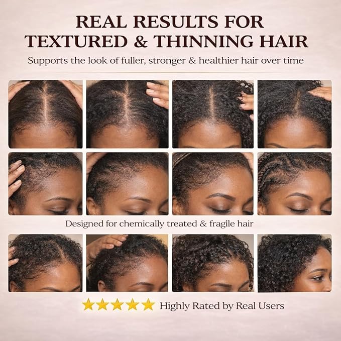 Hair Growth Gummies for Black Women, with Biotin-Silica Complex (5000mg Biotin) & Vitamin D (30mcg), Supports Healthy Hair Growth & Strength, Skin & Nail Care, Non-GMO, 60 Gummies