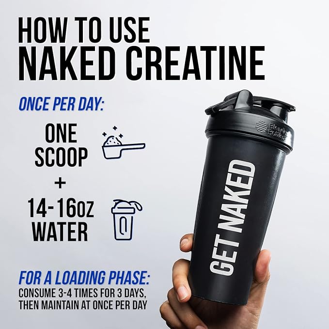 NAKED Pure Micronized Creatine Monohydrate – 200 Servings, 1,000g Bulk – NSF Certified, Vegan, Non-GMO, Gluten & Soy Free - Muscle Building, Strength Training, Gym & Fitness Supplement