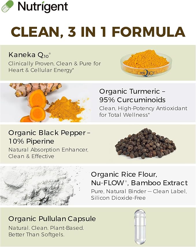 CoQ10 200mg Capsules with Organic Turmeric & Black Pepper – Antioxidant Support, Heart & Brain Health, Cellular Energy Production* – Clean Label Formula, 60 Day Supply