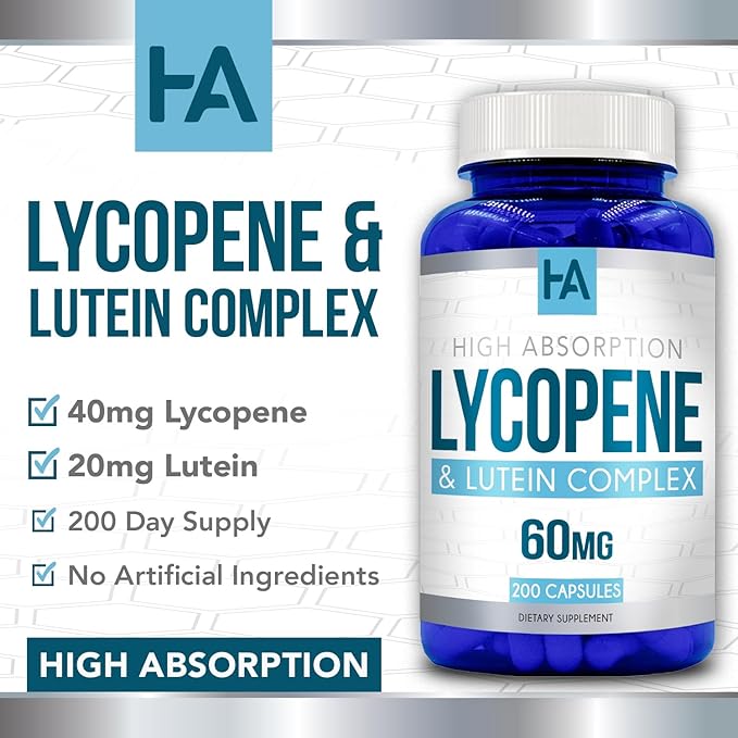 Lycopene & Lutein Complex 60mg per Caps, 200 Veggie Capsules