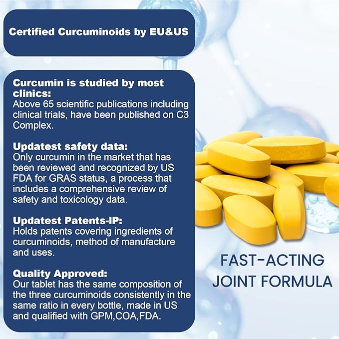 Hyaluronic Acid Supplements, 850mg High Bioavailable Dietary Hyaluronic Acid - Advanced Joint Support with Hydrolyzed Collagen, Turmeric, Glu-cosamine, MSM, Vitamin C – 30 Tablets（Pack of 1）