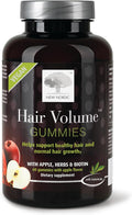 NEW NORDIC Hair Volume Gummies, 2500 mcg Biotin, Daily Hair Vitamins Supplement to Support Hair Skin & Nails, Vegan, 60 Count (Pack of 1)