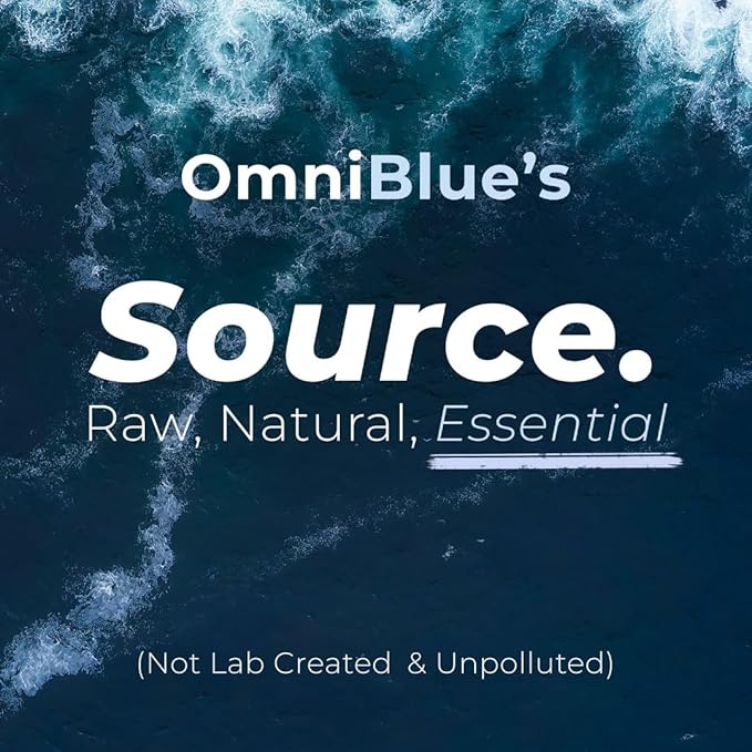 OmniBlue Ocean Minerals - 70+ Trace Minerals & Liquid Magnesium - Potassium, Chloride- Low Sodium - Natural Support for Sleep, Digestion, Regularity, Hydration & Electrolyte Balance (2-Pack 8oz)