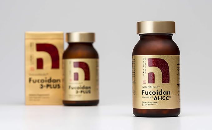 Fucoidan Powered with AHCC® Brown Seaweed Immunity Supplement with High Purity Mekabu Mozuku Agaricus 5 Bottles - 800 Vegetable Capsules