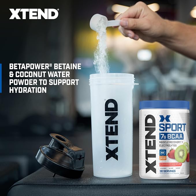 Scivation XTEND Sport BCAA Powder Strawberry Kiwi Splash - Electrolyte Powder for Recovery & Hydration with Amino Acids - 30 Servings,(Pack of 2)