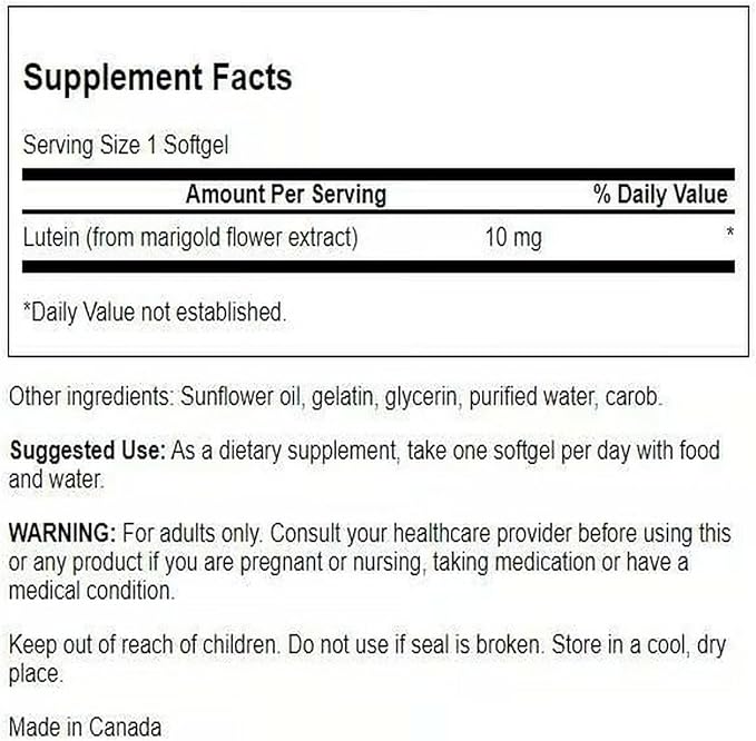 Swanson Lutein 10 Milligrams 60 Sgels (2 Pack)