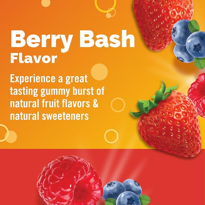 Emergen-C Kidz Daily Immune Support Dietary Supplements, Flavored Gummies with Vitamin C and B Vitamins for Immune Support, Berry Bash Flavored Gummies - 44 Count