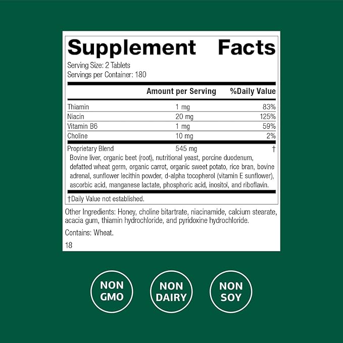 Standard Process Cataplex B Dietary Supplement - Non-Dairy & Non-Soy - Cardiovascular & Nervous System Health Supplement - 360 Tablets