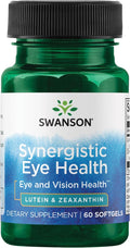 Swanson Synergistic Eye Health - Lutein and Zeaxanthin Supplement - 60 Softgels - Lutemax Lutein 20 mg and OmniXan Zeaxanthin 2 mg for Vision Support