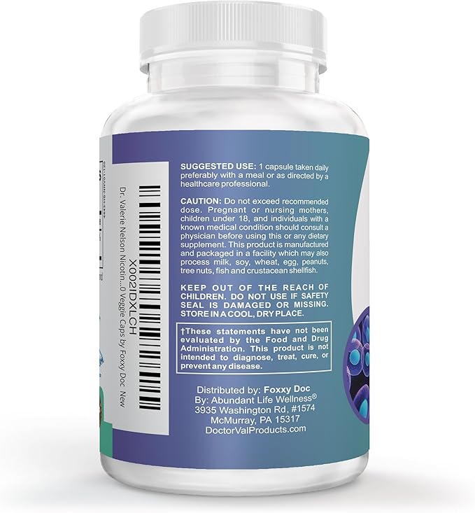 Nicotinamide 500 mg - Vitamin B3 – Energy; Cell & Skin Health. Value Priced - Flush-Free - 120 Veggie Caps by Foxxy Doc