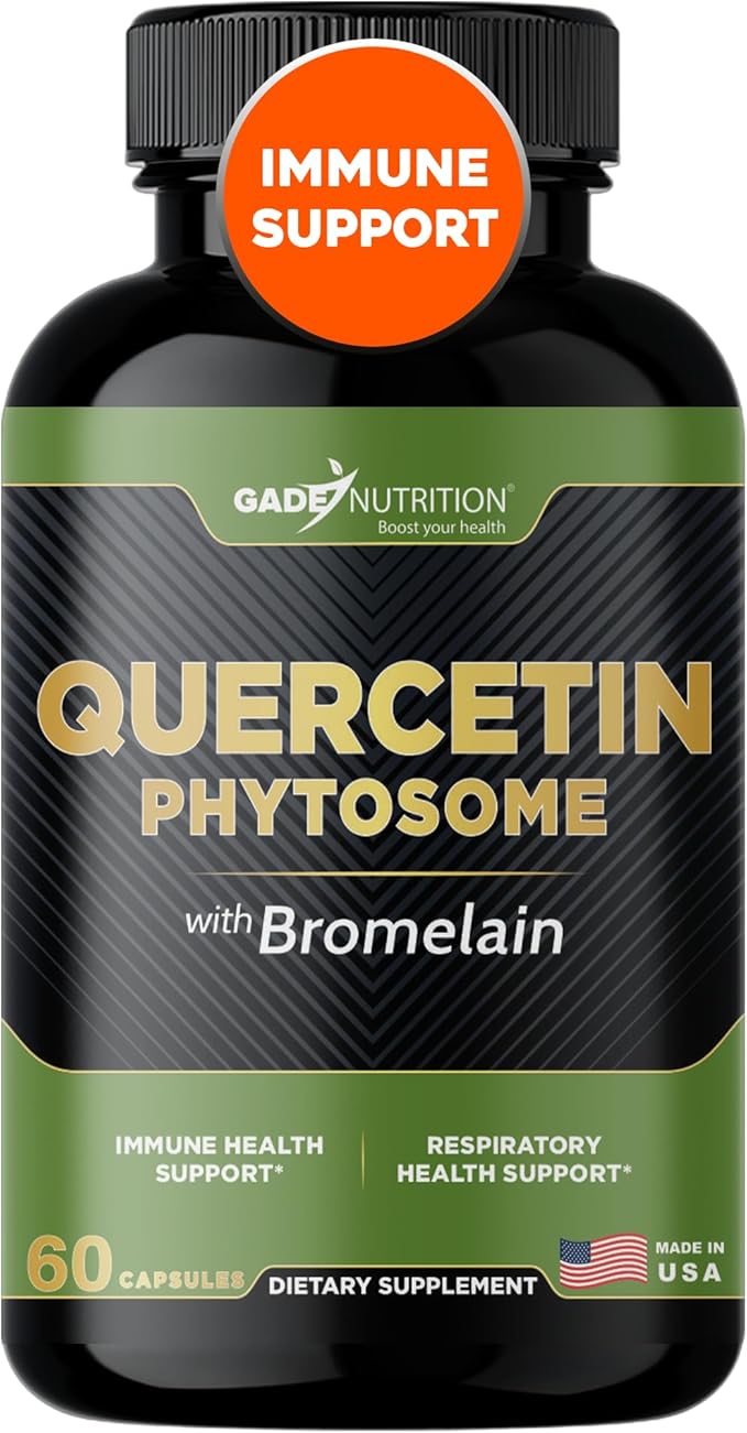 Gade Nutrition Quercetin Phytosome with Bromelain I Purified 95% I 50X Higher Absorption - Most Effective Form of Quercetin with Bromelain I Made in USA -Supplement for Men and Women