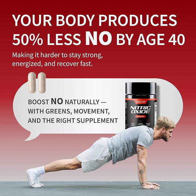 Snap Supplements Nitric Oxide Booster Pre Workout, Muscle Builder - L Arginine, L Citrulline 1500mg Formula, Tribulus Extract & Panax Ginseng, Strength & Endurance (90 Capsules)