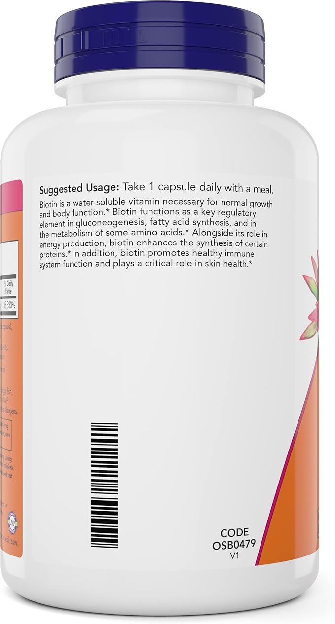 NOW Foods Extra Strength Biotin 10,000mcg / 10 mg - 200 Veg Capsules (Pack of 2) - Hair, Skin, Nail - Supplement for Men and Women - B7 Vitamin - Vegetarian, Vegan, Non-GMO