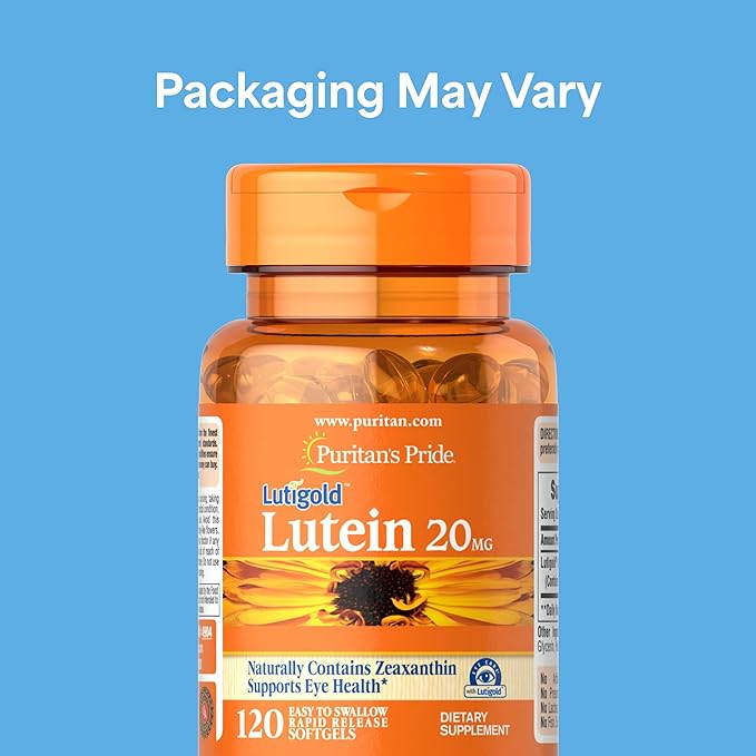 Puritan's Pride Premium Lutigold Lutein Carotenoid 20mg with Zeaxanthin for Men and Women, Dietary Supplement for Eye Health Support, 8 Month Supply, 120 Easy-to-Swallow Softgels, 2 Pack