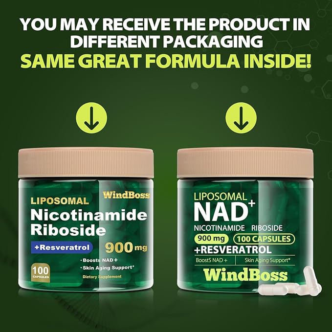 Liposomal NAD+ Supplement with Nicotinamide Riboside & Resveratrol – NAD Supplement for Women & Men – Cellular Energy, Mitochondrial Health & Healthy Aging Support – 100 Capsules | 50-Day Supply