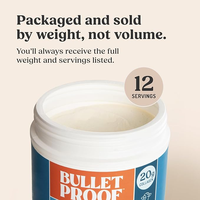 Bulletproof Vanilla Collagen Peptides Powder with MCT Oil, 14.3 Ounces, Grass-Fed Collagen Protein for Skin, Bone and Joint Support, Pasture Raised, No Added Hormones