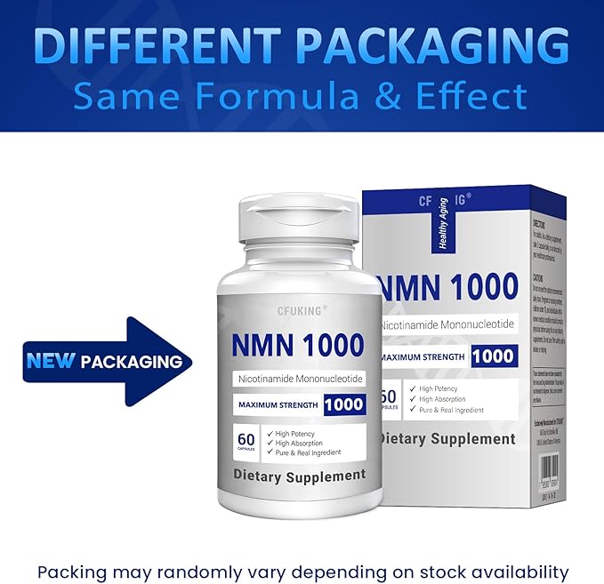 NMN 1000mg Per Serving Maximum Strength - 99% Pure NMN (Nicotinamide Mononucleotide) for NAD, Cell, Immune, Energy, Anti-Aging & Longevity, Stabilized NMN Supplements 1000mg - 240 Veggie Capsules