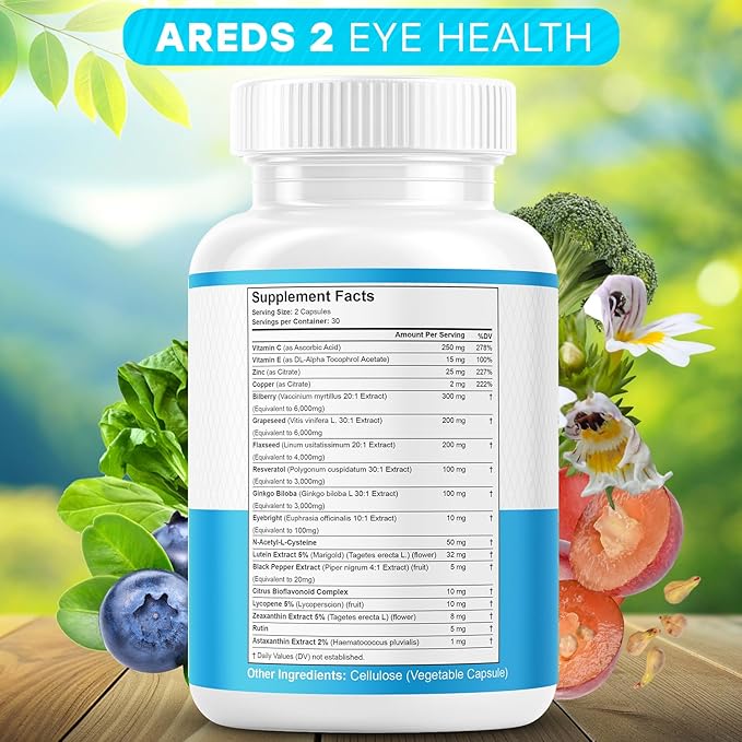 JB Wellness AREDS 2 Eye Vitamin & Mineral Supplement, Contains Lutein, Vitamin C, Zeaxanthin, Zinc & Vitamin Enhance Vision Supplement - 180 Count