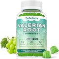 Organic Valerian Root Gummies, Natural Calm to Help Relaxation, Herbal Supplement for Mood Support, Melatonin Free, Non-GMO, Gluten Free, Vegan, Green Grape Flavor, 60 Count