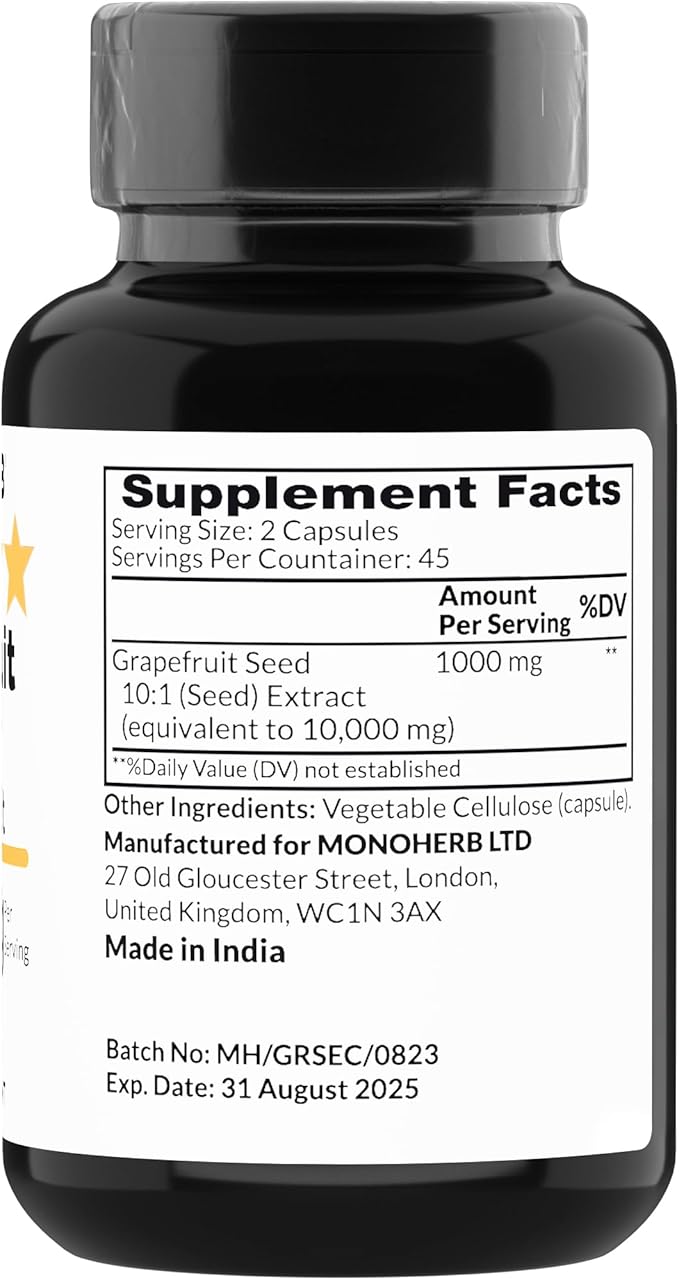 MONOHERB Grapefruit Seed Extract 1000 mg - 90 Vegetarian Capsules
