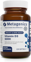 Metagenics Vitamin D3 5000 IU Supplement - High Potency Softgels for Immune, Bone & Heart Health* - 125 mcg Cholecalciferol in Coconut Oil for Enhanced Absorption* - Non-GMO, Gluten-Free - 120 Count