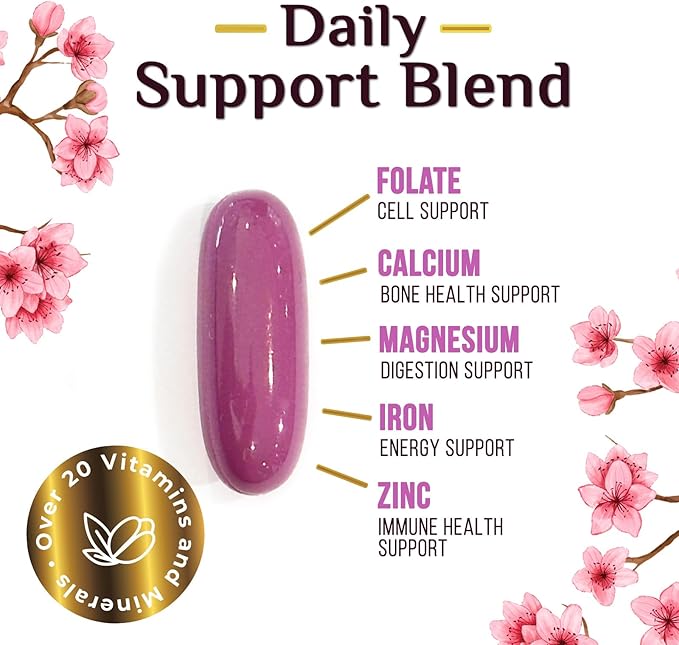 Multivitamin for Women - Essential Daily Womens Multivitamins with Calcium, Folic Acid, Vitamin A, C, D, E, B Vitamins, Zinc and Iron - Energy, Focus & Immune Support, Bottled In USA - 60 Softgels