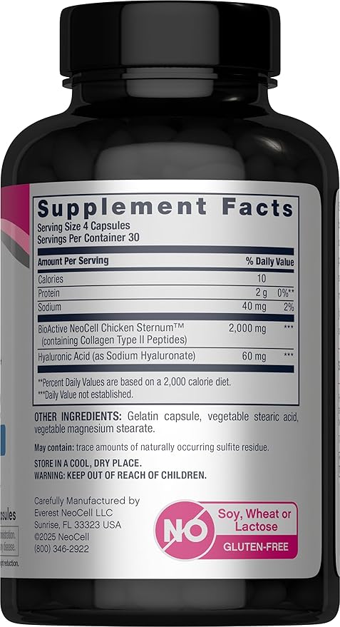 NeoCell Joint Complex Supplement | 120 Capsules | Plus Hyaluronic Acid | Collagen Type II | Advanced Formula