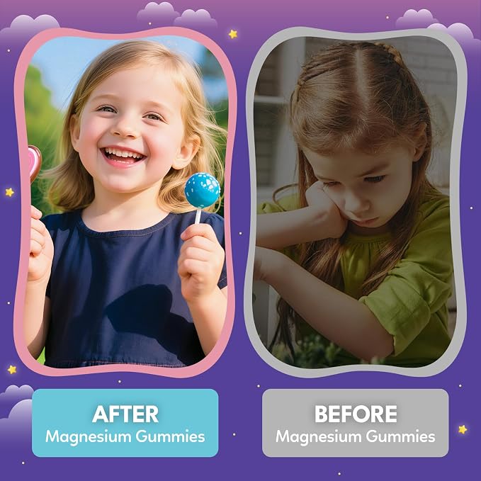 Magnesium Calming Gummies for Kids 4+ & Adults, Sugar Free Magnesium Supplement with L-Theanine, Chamomile, Vitamins B6, D3, K2, Zinc for Sleep, Relaxation, Focus & Muscle Support, Raspberry Flavor