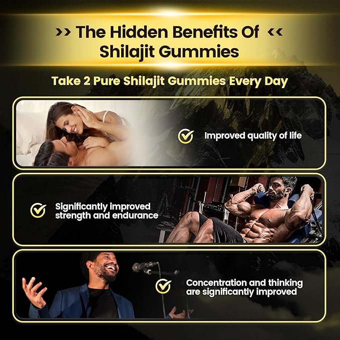 Shilajit for Men & Women Gummies | 4000mg High Potency 10-in-1 Formula with Pure Himalayan Shilajit, Ashwagandha, and 75% Fulvic Acid | Sugar-Free Vegan, 85+ Trace Minerals