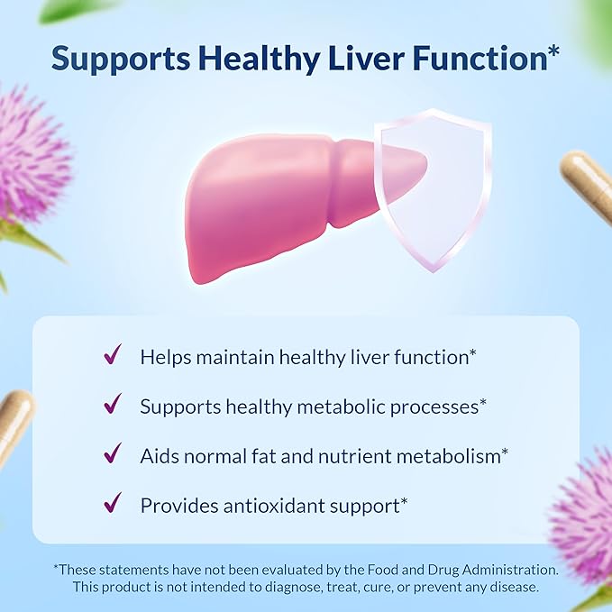 Maximum Milk Thistle Supplement for Liver Support – 720mg Silybin Phytosome (10X Absorption) – Liver Cleanse Detox & Repair, Enzyme Health – Vegan, Non-GMO, Gluten Free – 90 Capsules (30-Day Supply)