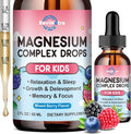 Magnesium Glycinate Liquid for Kids, Kids Magnesium Liquid Drops Supplement with L-Theanine, Calcium, Zinc, Vitamin D3 K2 for Sleep Calm Relaxation Brain Bones Focus, Mixed Berry Flavor 2 Fl Oz