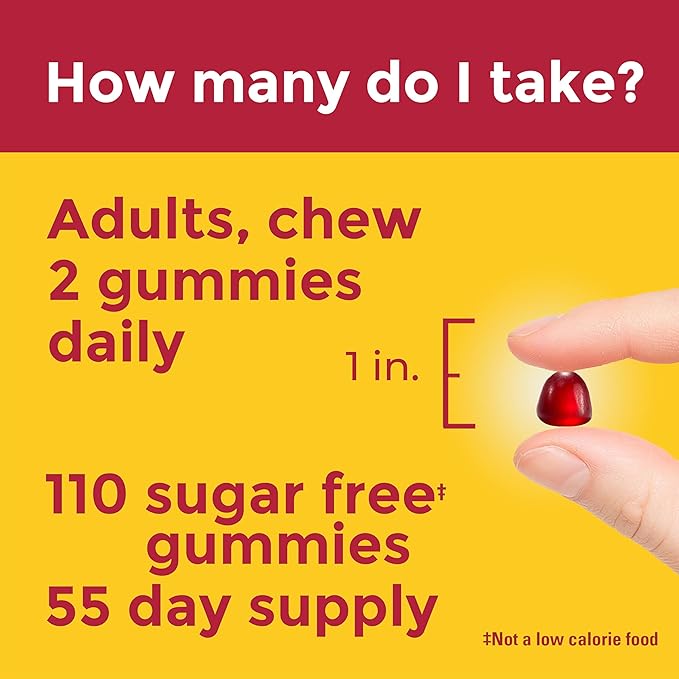 Nature Made Zero Sugar Energy Vitamin B12 Gummies 1000 mcg per Serving, B12 Vitamin, Energy Metabolism Support, Aspartame Free, 110 Sugar Free Gummies, 55 Day Supply