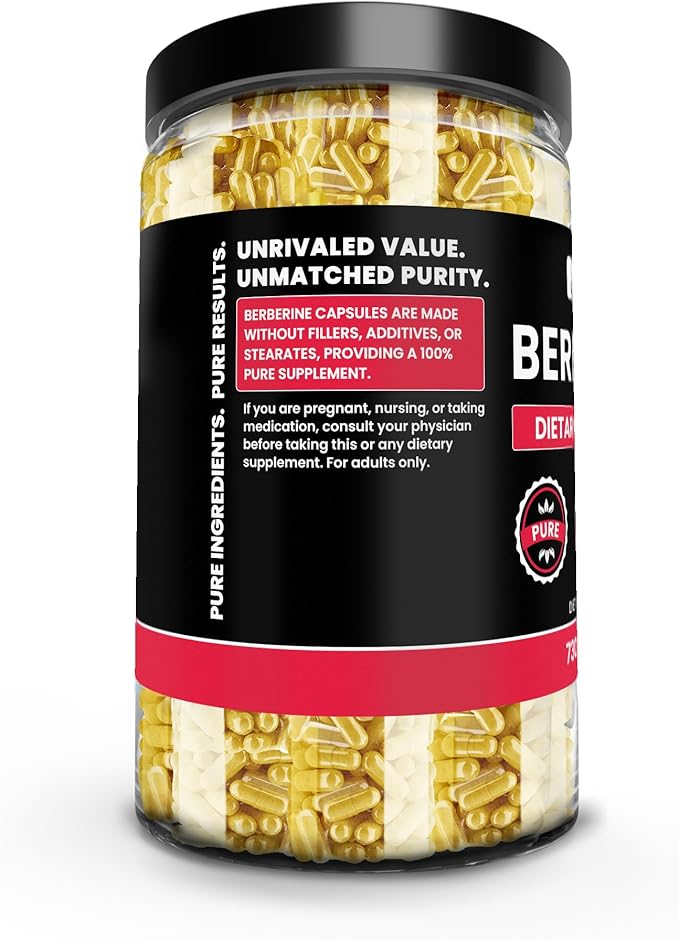 PURE ORIGINAL INGREDIENTS Berberine (730 Capsules) No Magnesium Or Rice Fillers, Always Pure, Lab Verified