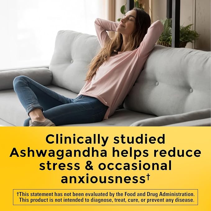 Nature Made Ashwagandha Capsules 125mg for Stress Support, 60 Capsules, 60 Day Supply (Pack of 2)
