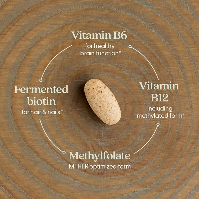 New Chapter Vitamin B Complex, Fermented Vitamin B Complex, USDA Organic, ONE Daily for Cellular Energy + Brain + Beauty, 100% Vegan, Gluten-Free - 90 Count