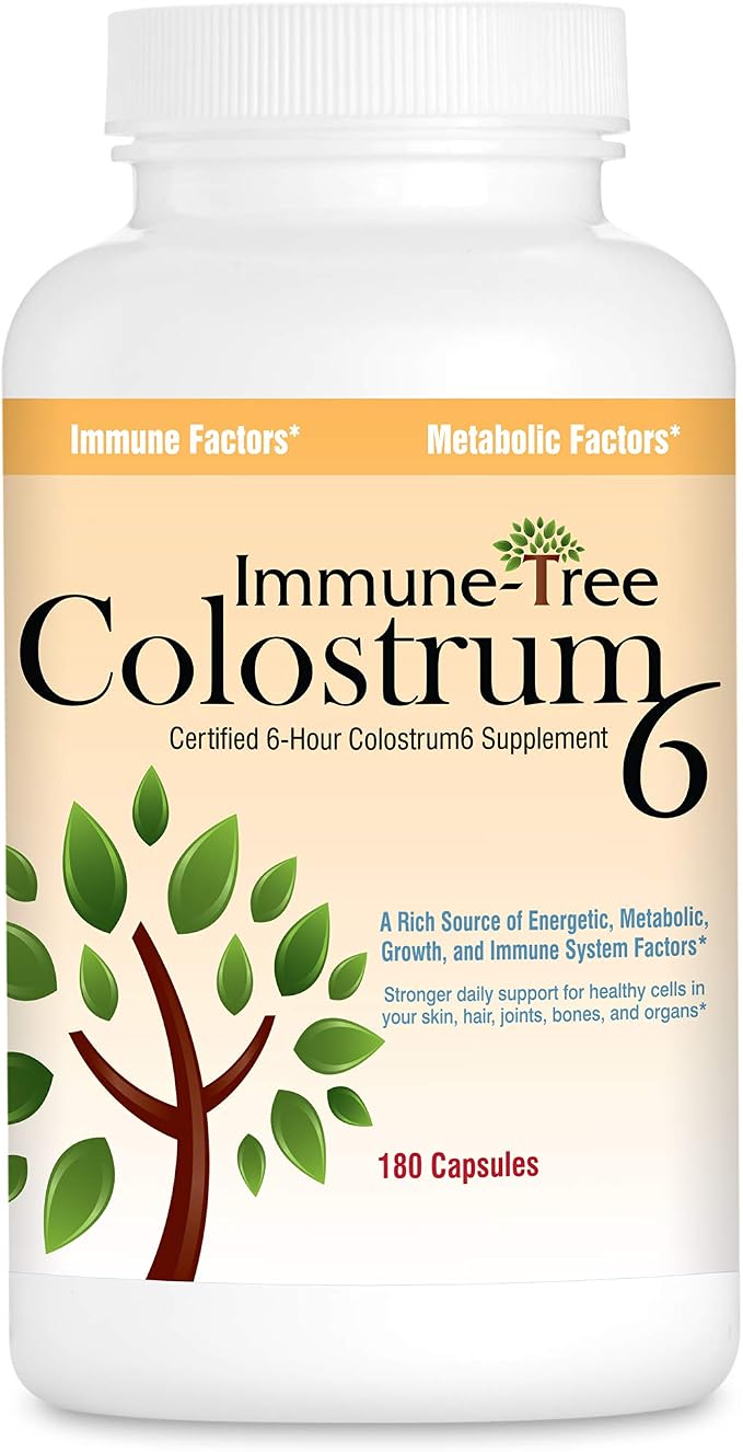 100% Pure Bovine Colostrum (Grass-Fed) | High IgG for Immune Support & Gut Health | Anti-Aging | Colostrum Supplement for Adults & Kids | 180 Capsules