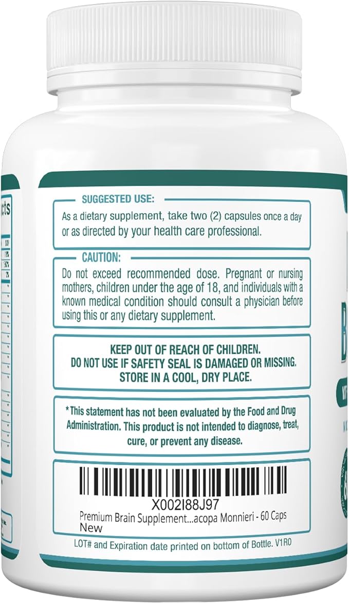 Purely Optimal Brain Booster Nootropic Supplement – Brain Support for Memory, Focus, Clarity, Jitter-Free Energy for Adults, Seniors– with Ginkgo Biloba, Alpha GPC, Lion’s Mane – 60 Capsules