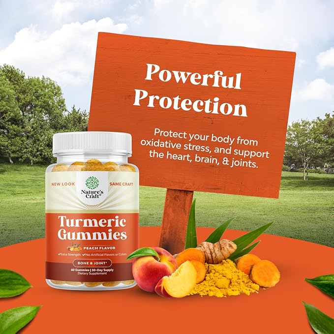Turmeric Curcumin Immune Support Gummies - Immune Booster Turmeric Gummies for Joint Support and Advanced Skin Care - with Black Pepper Joint Supplement Gummy Vitamins with Curcumin Powder - 60 Count