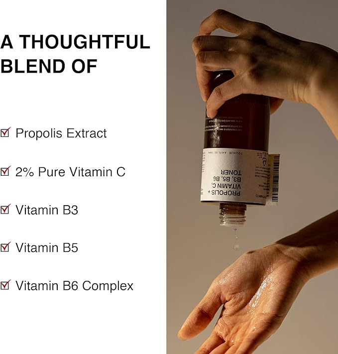 TOUN28 Propolis Vitamin C, B3, B5, B6 Toner 8.45 fl.oz / 250ml, Restore Vitality and Improve Vibrancy, with Propolis Extract and Vitamin Complex