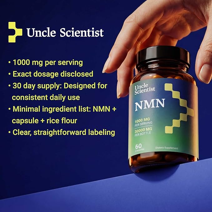 Nicotinamide Mononucleotide NMN 1000 mg - High Strength Formula - Adult Daily Supplement (60 Capsules, 30 Servings)