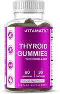 Vitamatic Vegan Thyroid Support Gummies with Iodine & Kelp – 60 Count Improve Your Energy & Increase Metabolism – Plant-Based