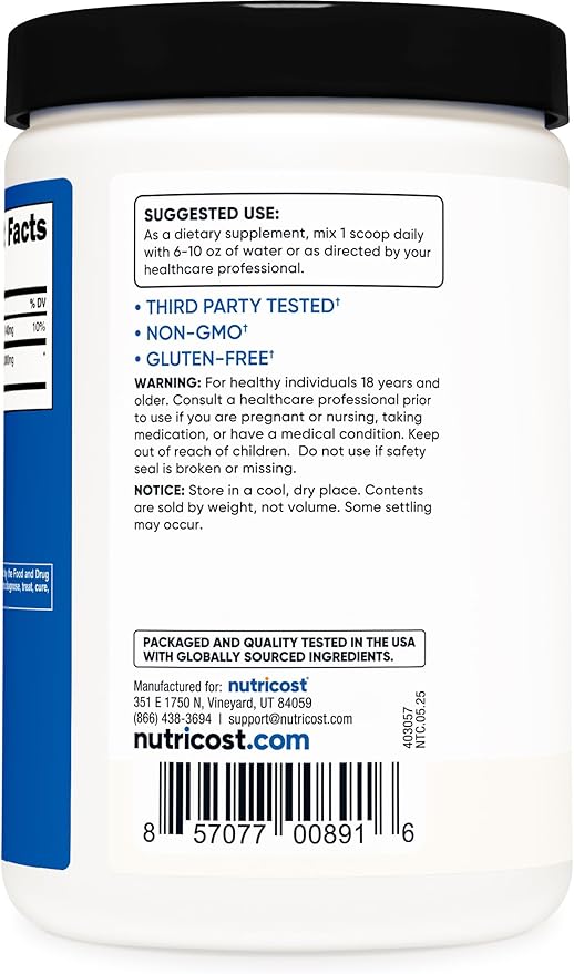 Nutricost HMB Powder (Beta-Hydroxy Beta-Methylbutyrate) 250 Grams - Gluten Free & Non-GMO
