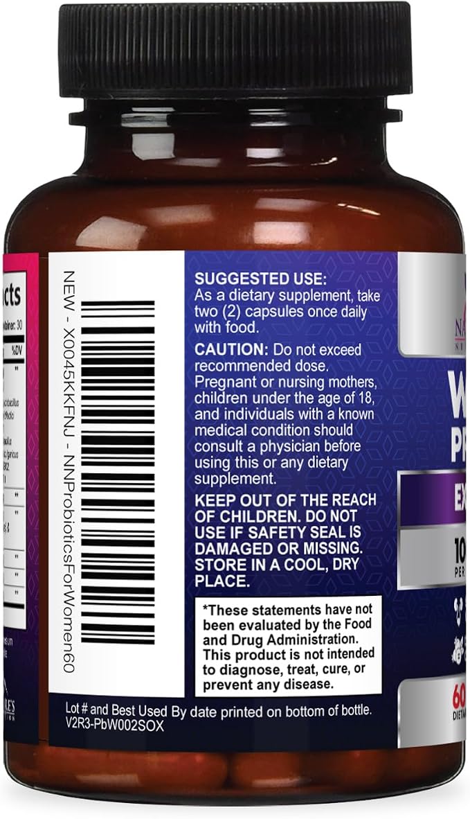 Probiotics for Women - Probiotic Blend 100 Billion CFU Per Serving - Women's Probiotic for Targeted Vaginal & Digestive Health Support - 16 Strains, Cranberry, Prebiotics - Bottled USA - 60 Capsules